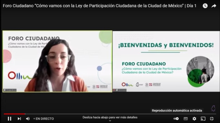 En diálogo ciudadano, especialistas y ciudadanía plantean propuestas para mejorar el presupuesto participativo en la Ciudad de México