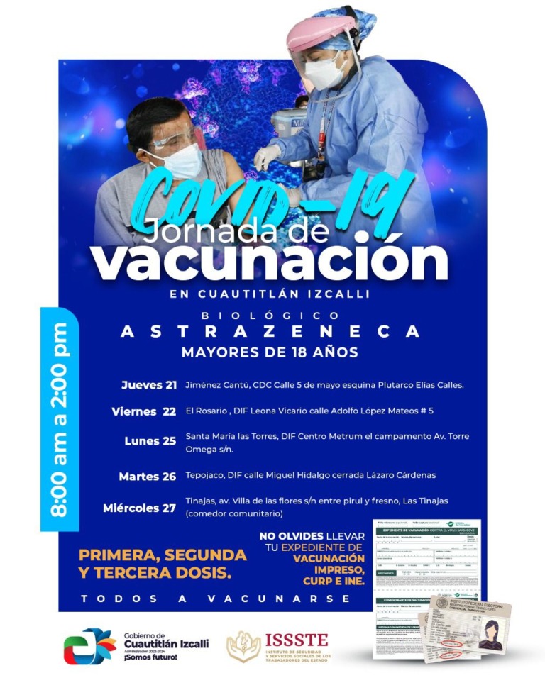 GOBIERNO DE CUAUTITLÁN IZCALLI ANUNCIA VACUNACIÓN MASIVA CONTRA COVID-19