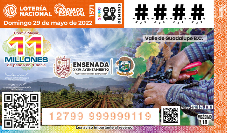 Billete de lotería conmemora 140 años de la fundación de Ensenada como asentamiento urbano