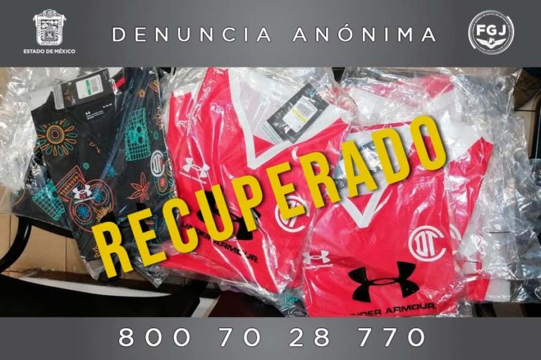 DETIENE FGJEM A INDIVIDUO CON PLAYERAS DEL CLUB DEPORTIVO TOLUCA, LAS CUALES FUERON ROBADAS EN EL ESTADO DE VERACRUZ