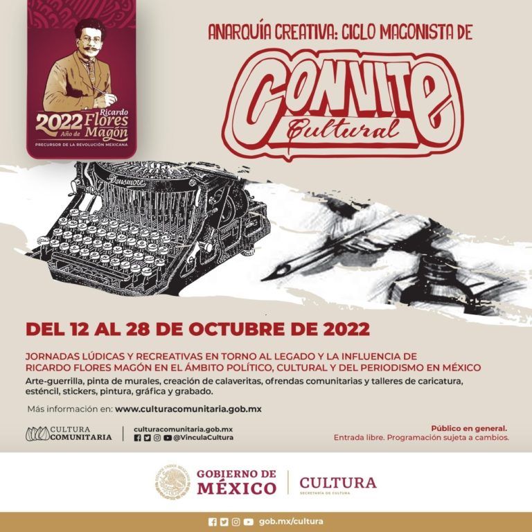 Cultura Comunitaria invita al ciclo magonista de Convites en honor a Ricardo Flores Magón