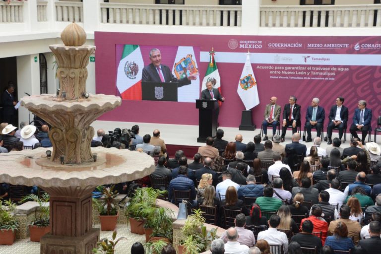 Acuerdan Tamaulipas y Nuevo León el trasvase de agua para solucionar parte del grave problema de escases del liquido en el norte del país