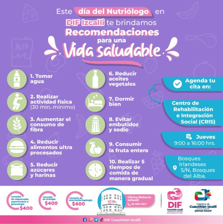 EN CONMEMORACIÓN AL DÍA DEL NUTRIÓLOGO, DIF IZCALLI TE INVITA A TENER UNA VIDA MÁS SALUDABL
