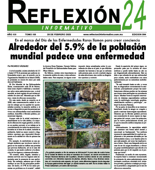 Reflexión 24 No 394 | Alrededor del 5.9% de la población mundial padece una enfermedad