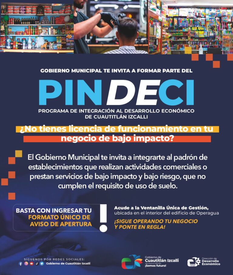 Gobierno Cuautitlán Izcalli invita a formar parte del programa de Integración al Desarrollo Económico
