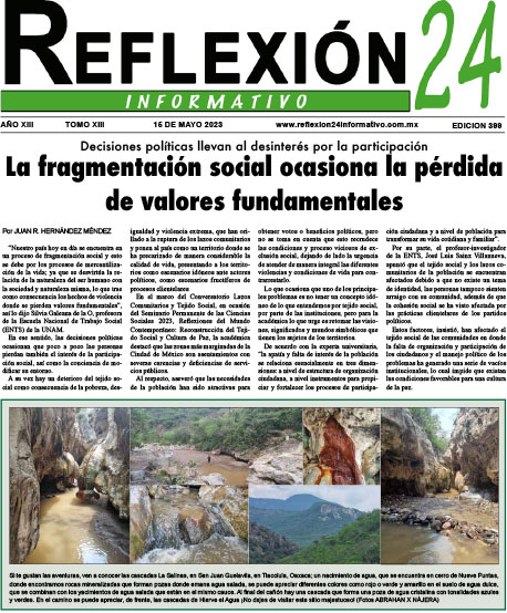 Reflexión 24 No 399 | La fragmentación social ocasiona la pérdida de valores fundamentales