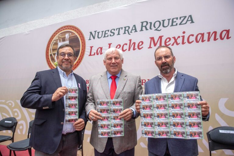 Promueven consumo de leche mexicana con billete de Lotería Nacional