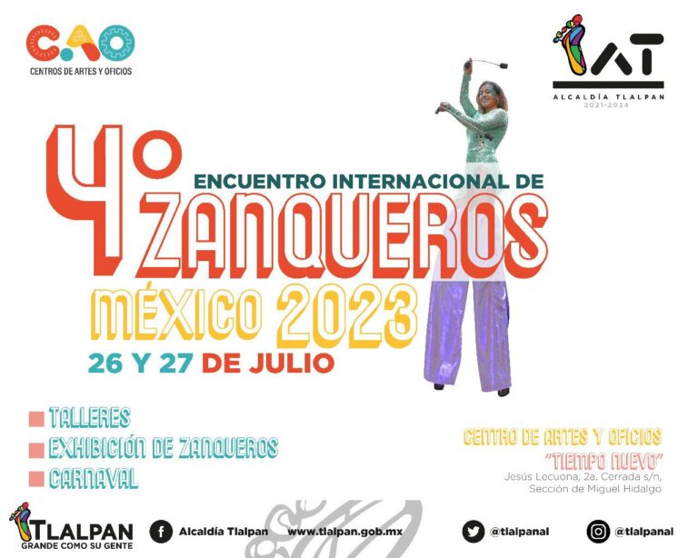Con acrobacias, músicos y carnaval llega a Tlalpan el 4º Encuentro de Zanqueros 2023