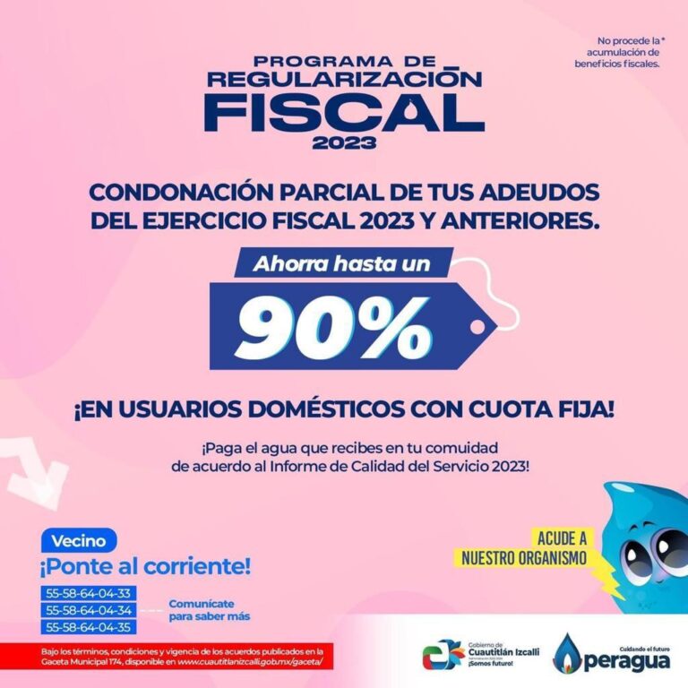 Aplican descuentos para regularizar el pago por consumo de agua y tomas omisas en Cuautitlán Izcalli