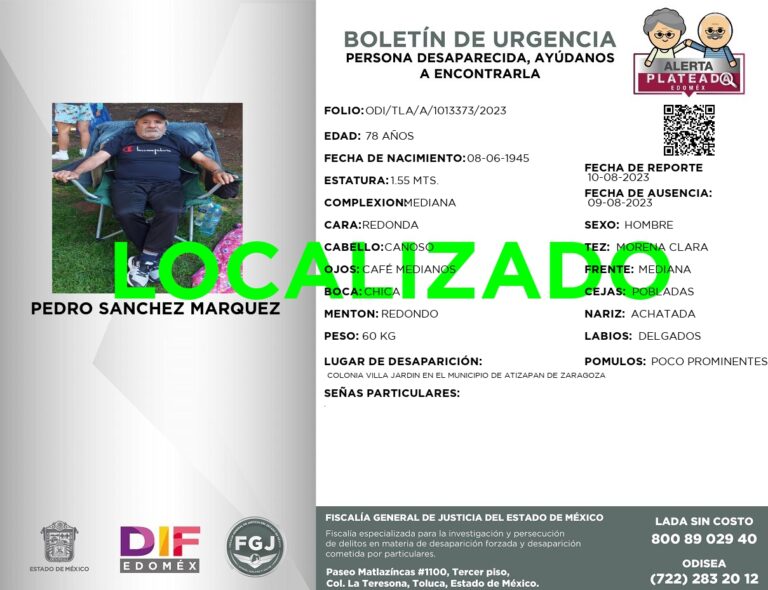 POLICÍA DE TLALNEPANTLA REINTEGRA A SU NÚCLEO FAMILIAR A PERSONA REPORTADA COMO DESAPARECIDA