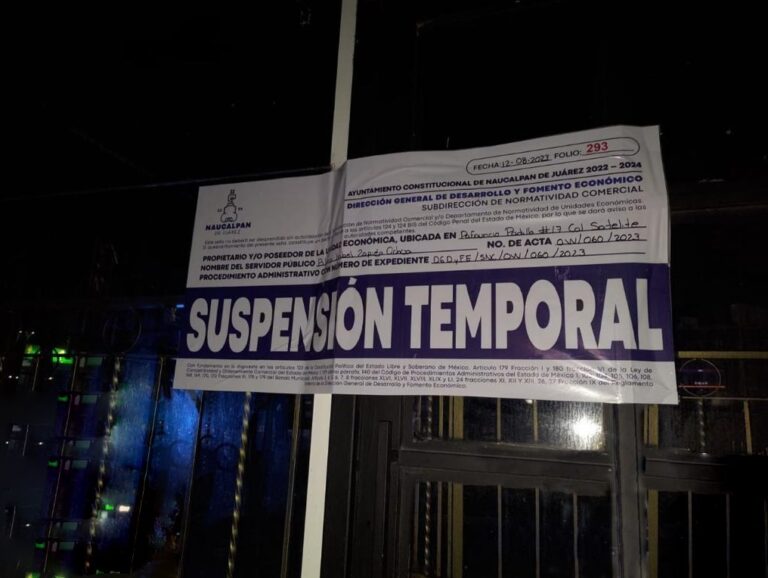 Suspenden siete locales comerciales en Naucalpan
