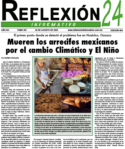 Reflexión 24 No 404 | Mueren los arrecifes mexicanos por el cambio Climático y El Niño