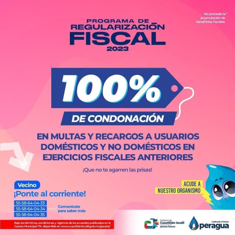 Continúan los descuentos para regularizar el pago por consumo de agua y tomas omisas en Cuautitlán Izcalli