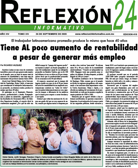 Reflexión 24 No 410 | Tiene AL poco aumento de rentabilidad a pesar de generar más empleo