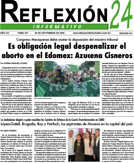 Reflexión 24 No 411 | Es obligación legal despenalizar el aborto en el Edomex: Azucena Cisneros