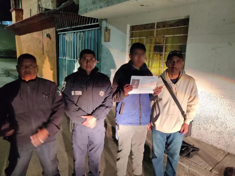 Célula de búsqueda reintegra a su hogar a adolescente con autismo