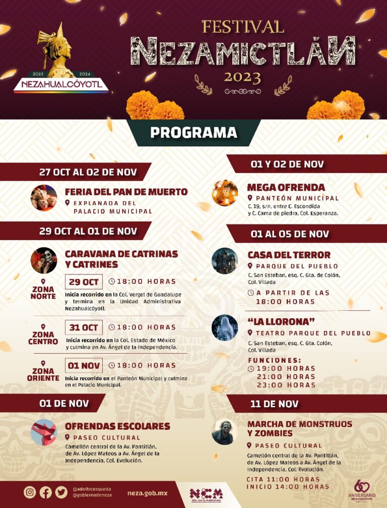 No te pierdas el Festival de Día de Muertos Nezamictlán 2023: Adolfo Cerqueda