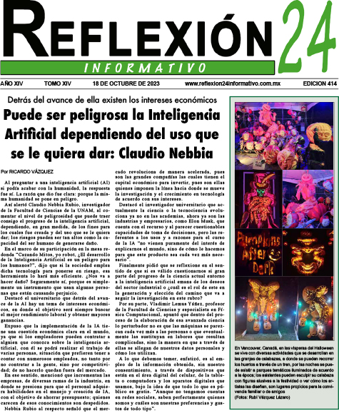 Reflexión 24 No 414 | Puede ser peligrosa la Inteligencia Artificial dependiendo del uso que se le quiera dar: Claudio Nebbia