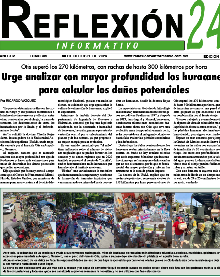 Reflexión 24 No 417 | Urge analizar con mayor profundidad los huracanes para calcular los daños potenciales