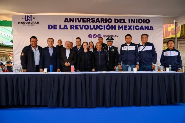 Familias, estudiantes y deportistas naucalpenses conmemoran el inicio de la Revolución Mexicana