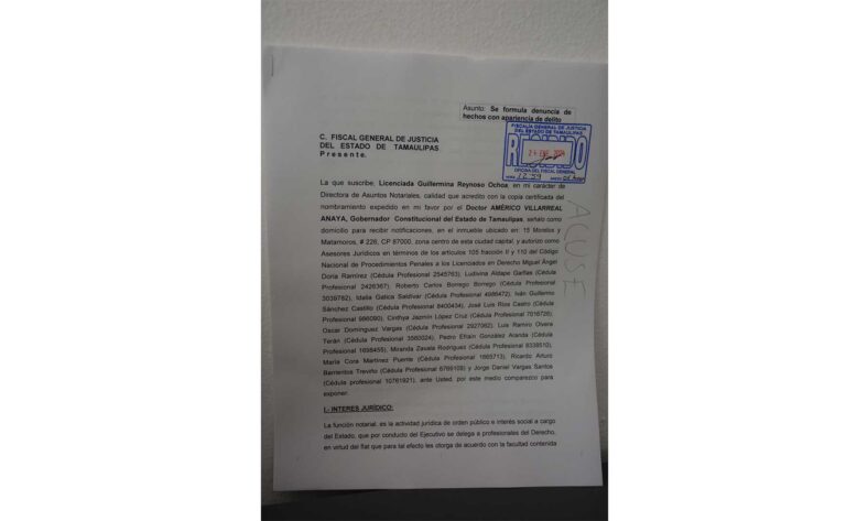 Ratifica notario que documento de Cabeza de Vaca es falso; presentan denuncia ante FGJ