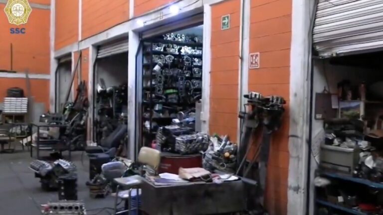 Aseguran 30 toneladas de autopartes y placas tras cateo en predio de la Morelos