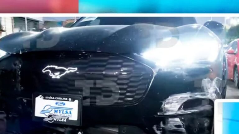 Roba Mustang de agencia en la GAM y lo choca al salir