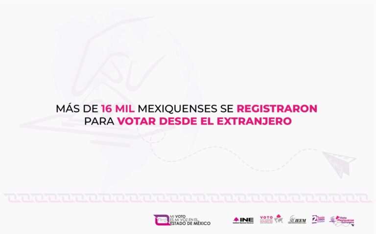 MÁS DE 16 MIL MEXIQUENSES SE REGISTRARON PARA VOTAR DESDE EL EXTRANJERO