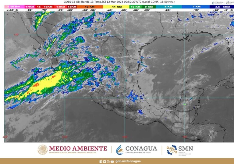 Se pronostican, para la noche de hoy, lluvias muy fuertes en Campeche, Chiapas y Yucatán