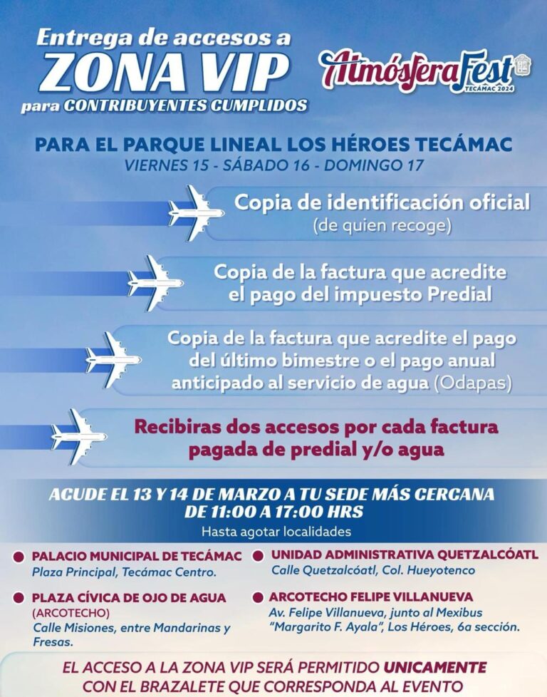 Entregan a contribuyentes cumplidos de Tecámac Boletos VIP para Atmósfera Fest