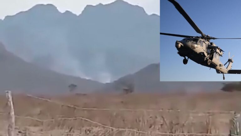Helicóptero de Semar aterriza de emergencia tras golpear cableado de la CFE en Sinaloa
