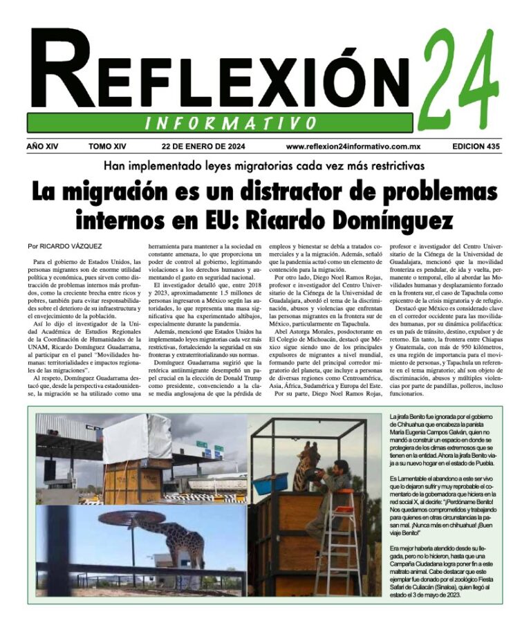 Reflexión 24 No 435 | La migración es un distractor de problemas internos en EU: Ricardo Domínguez