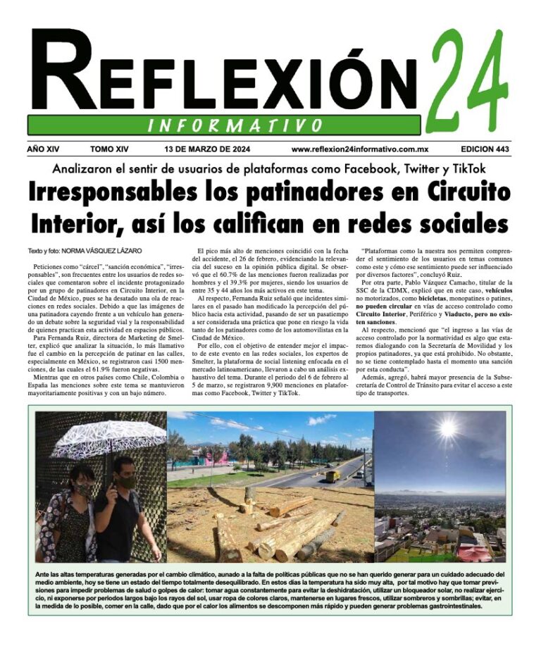 Reflexión 24 No 443 | Irresponsables los patinadores en Circuito Interior, así los califican en redes sociales