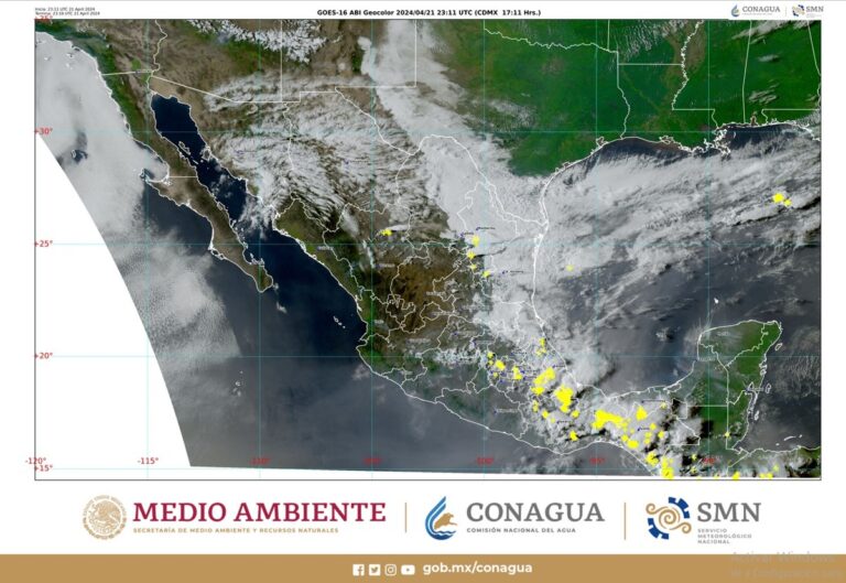Se pronostican lluvias puntuales fuertes para el noreste, oriente, centro y sureste de México
