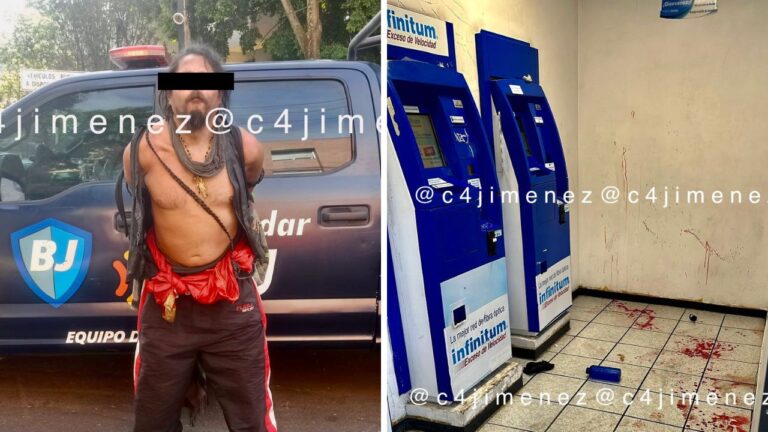 Sujeto ataca con machete a su expareja en un cajero automático