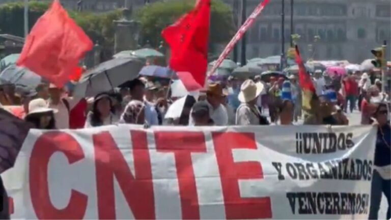 Maestros de la CNTE marchan a SEGOB para denunciar represión en Oaxaca