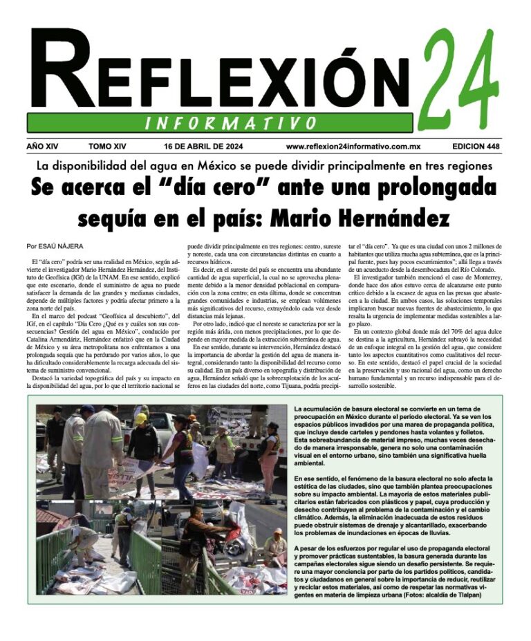 Reflexión 24 No 448 | Se acerca el “día cero” ante una prolongada sequía en el país