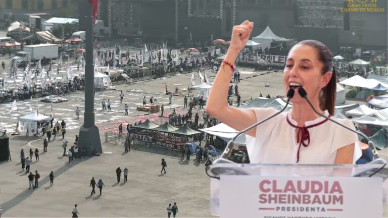 CNTE despeja el Zócalo para cierre de campaña de Sheinbaum