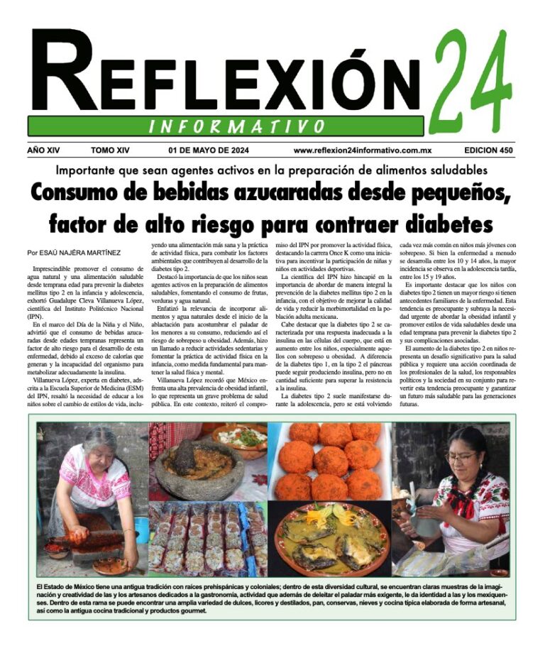 Reflexion 24 No 450 | Consumo de bebidas azucaradas desde pequeños, factor de alto riesgo para contraer diabetes