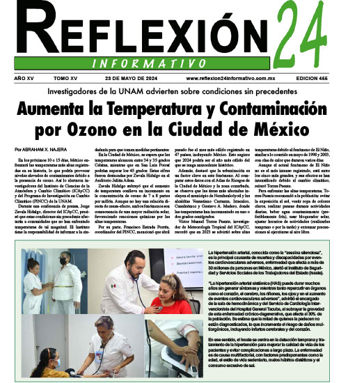 Reflexion 24 No 455 | Aumenta la Temperatura y Contaminación por Ozono en la Ciudad de México