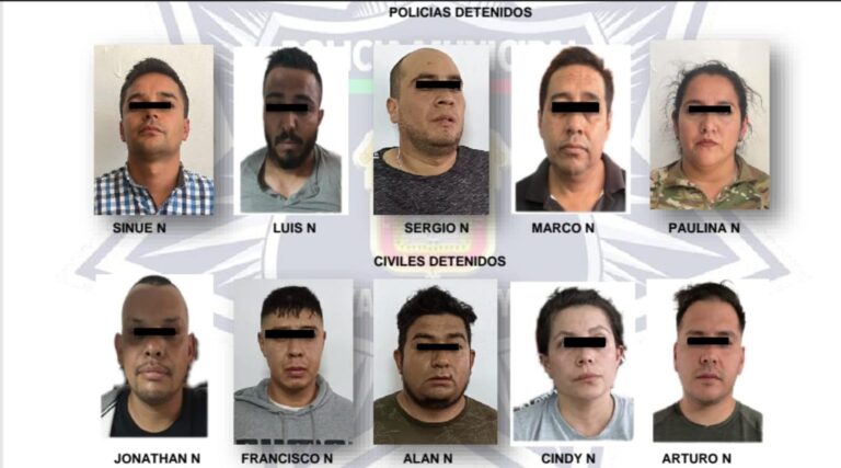 Policía municipal de Nezahualcóyotl detiene a cinco policías estatales y a seis civiles por presunto robo a bodega de mercancía china