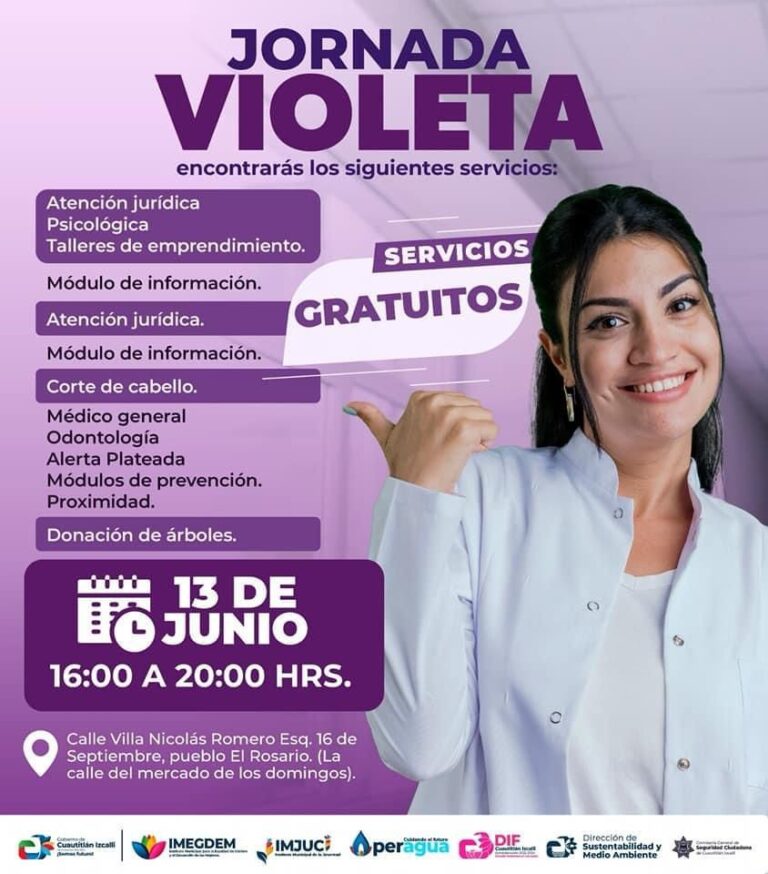 LA JORNADA VIOLETA VISITARÁ EL PUEBLO EL ROSARIO CON SERVICIOS GRATUITOS