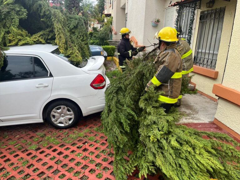 Atienden servidores públicos a comunidades afectadas tras dura tromba de 35 minutos en Tecámac