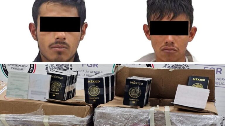 Detienen en Tlaxcala a dos hombres por robo de pasaportes de la SRE FGR