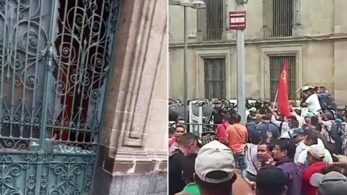 CNTE y policías se enfrentan frente a Palacio Nacional