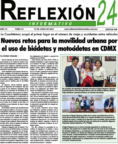 Reflexion 24 No 459 | Nuevos retos para la movilidad urbana por el uso de bicicletas y motocicletas en CDMX