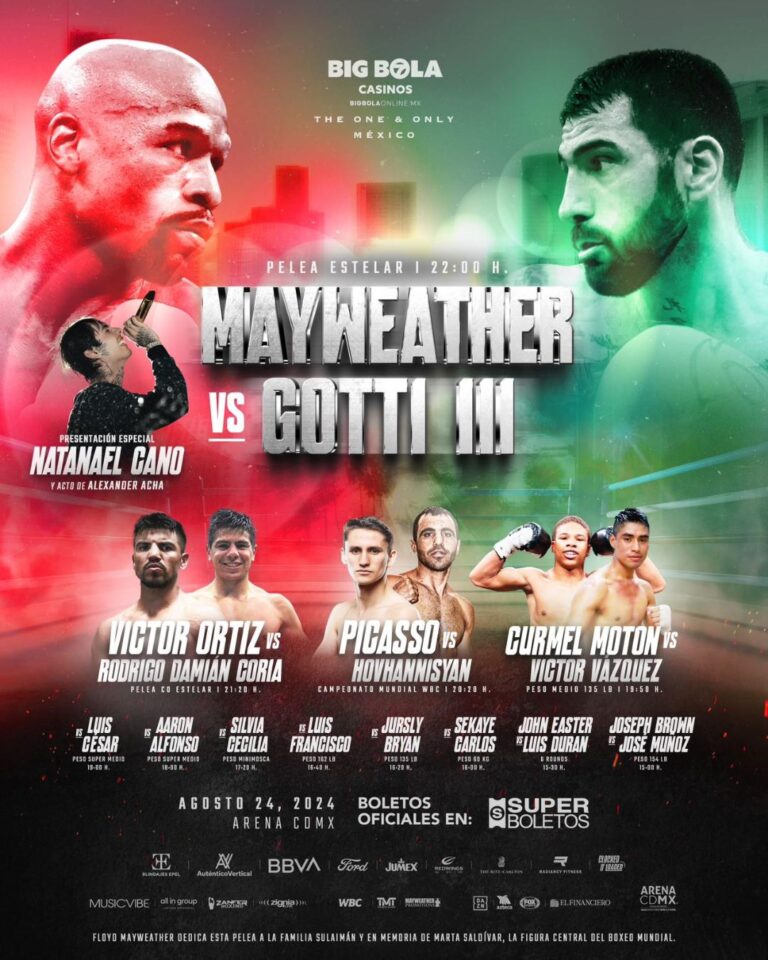 Anuncian cartelera completa final y show de Natanael Cano para el encuentro entre Mayweather y Gotti III en la Arena CDMX
