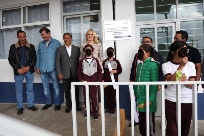 Avanza Huixquilucan en la rehabilitación y mejora de escuelas con el programa “Acción por la Educación”