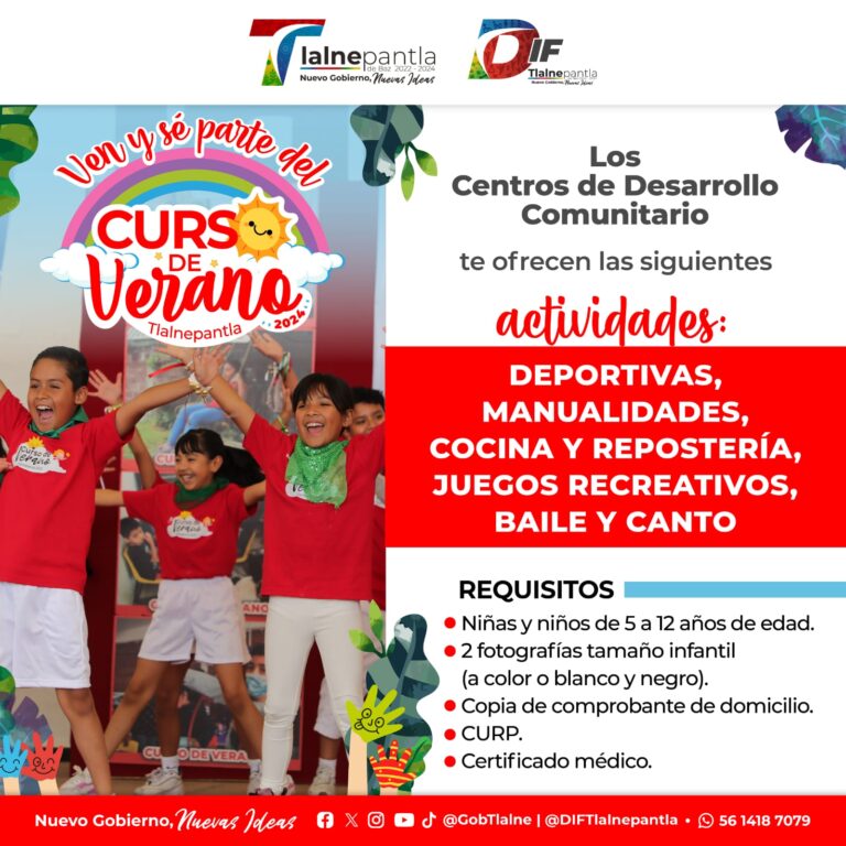 Prepara DIF Tlalnepantla cursos de Verano en Centros de Desarrollo Comunitario