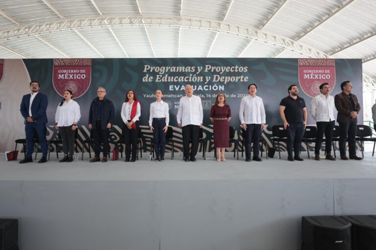 ASISTE MARIO DELGADO A LA EVALUACIÓN DE PROYECTOS EDUCATIVOS QUE ENCABEZAN ANDRÉS MANUEL LÓPEZ OBRADOR Y CLAUDIA SHEINBAUM EN TLAXCALA
